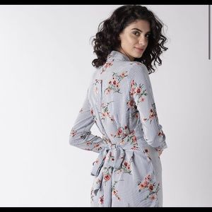 Striped Floral Shirt Dress